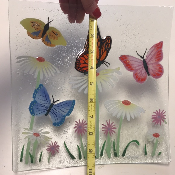 Wm McGrath Fused Glass 10" x 10" Platter - Picture 11 of 13